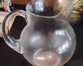 Vintage KoolAid Style Clear Glass Water Pitcher