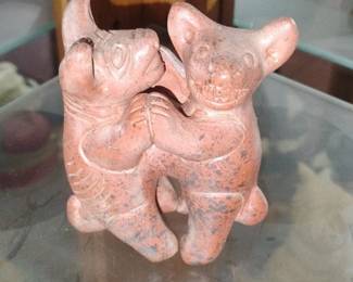 Colima Style Terracotta Dancing Dogs Effigy Vessel