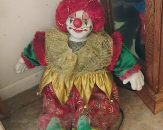 Vintage Porcelain Pierrot Clown Doll