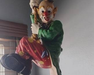 Vintage Hanging Clown Figurine  Climbing Rope