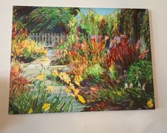 Impressionist Garden Path Oil Painting