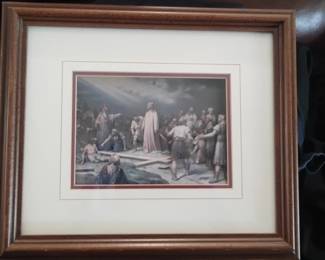 Vintage D Religious Print  Jesus Carrying the Cross