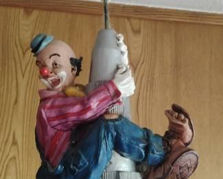 Vintage Clown on Rocket Hanging Lamp