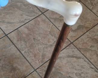 Vintage Marbled DerbyHandle Walking Stick