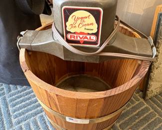 Rival Ice Cream  Yogurt Freezer, Model , Qt. with Cedar Bucket