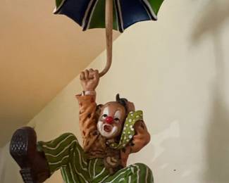 Hanging Clown with Umbrella Wall Decor second image