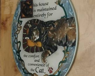 Vintage Decorative Cat Plaque