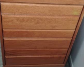 MidCentury Modern Oak FiveDrawer Chest