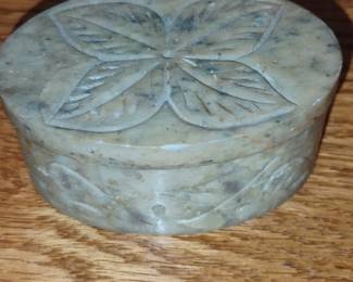 HandCarved Soapstone Trinket Box