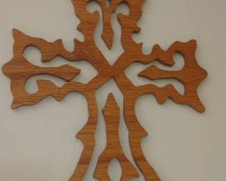 Victorian Style Fretwork Wooden Wall Cross
