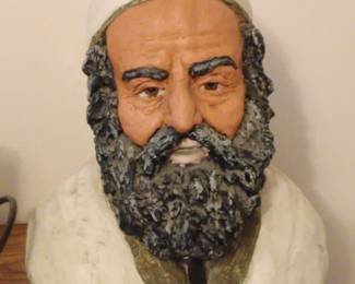 Vintage Chalkware Bust of a Bearded Man Possibly Bossons