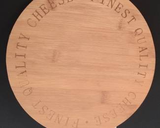 Bamboo Cheese Board with Grape Motif Metal Handles
