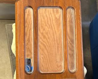 Dustys Bin Handmade Wooden Wall Mirror with Shelf and Floral Carving third image