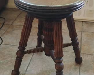Antique Oak Piano Stool