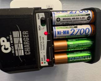 GP NiCd or NiMH Battery Charger with Sanyo and Duracell AA Batteries second image