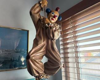 Vintage Hanging Clown Figurine