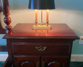 Baldwin brass lamp and Thomasville nightstand