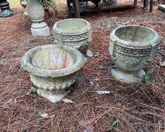 Vintage concrete planters