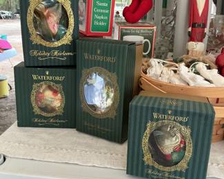 Waterford, metal 12 days of Christmas ornaments ( I only have 4)