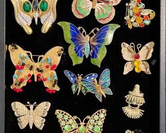 vintage butterfly brooches