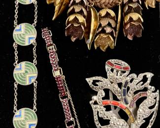 garnets, mourning, and mid mod bracelets