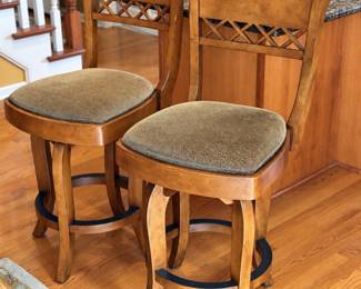 Pair of swivel bar stools