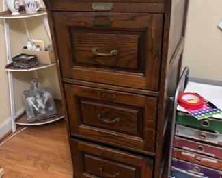 Antique wooden filing cabinet