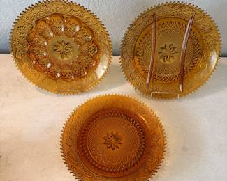 Amber Glass Serving Plates
