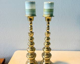 MCM Brass Candlestick Holders