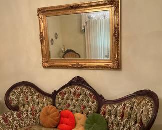 Vintage gold bevel mirror