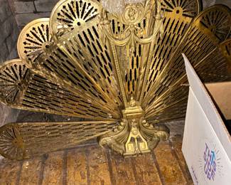 Brass fireplace screen