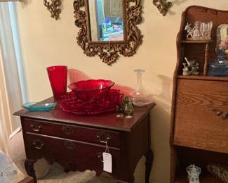 Have several sets of home interior mirrors, and sconces nice little two drawer buffet