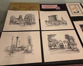 San Antonio artist James Butler pencil and pen sketches