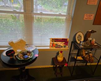 Vintage table and items