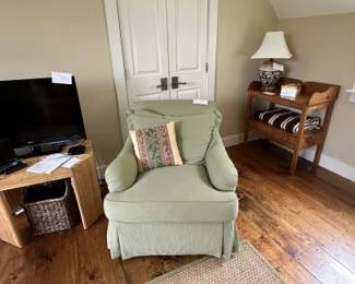 tall washstand and club chair