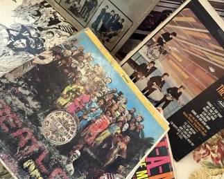 vintage Beatles album collection