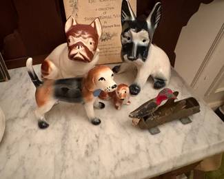 Vintage ceramic doggies 