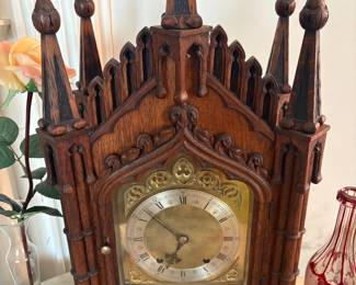 Winterhalder and Hormeier gothic revival antique 8 day clock 