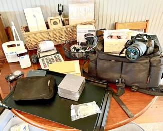 Assorted electronics and tech items.