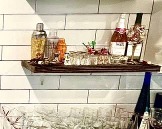 Shaken, not stirred. Wonderful bar glasses - some mid-century.