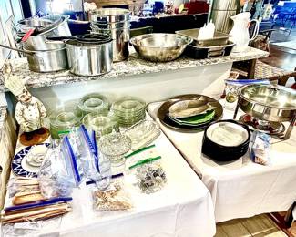 Catering supplies, including some commercial grade.