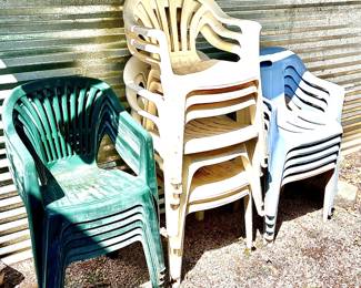 Outdoor plastic chairs