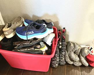 Large assortment of footware.