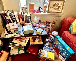 Books and toys.