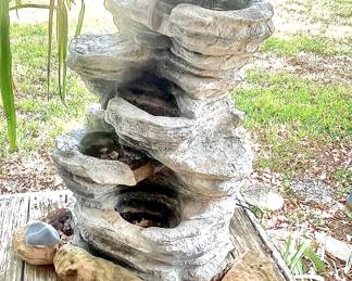 Outdoor garden fountain.