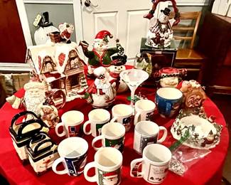 Cookie jars, mugs and Christmas Joy - some Fitz and Floyd.