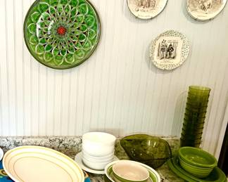Green with envy on these collectible plates and dishes.