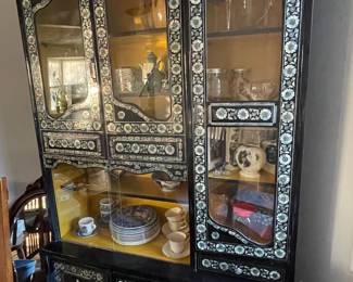 Black Lacquer Korean China cabinet