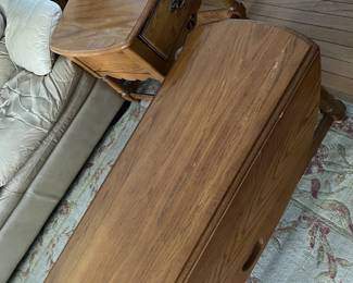 2 end tables and coffee table made by Bassett made in USA