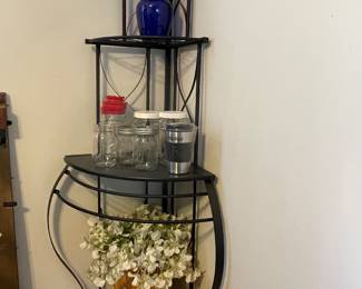 Black corner display shelf